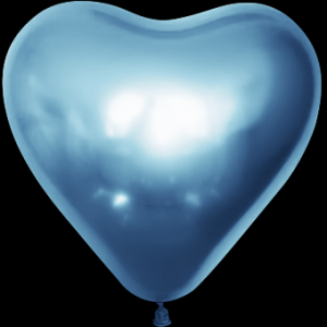 Шар Сердце 30 см Голубой  хром
