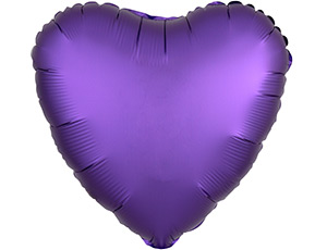 Шар сердце Сатин Purple Royale