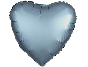 Шар сердце Сатин Steel Blue