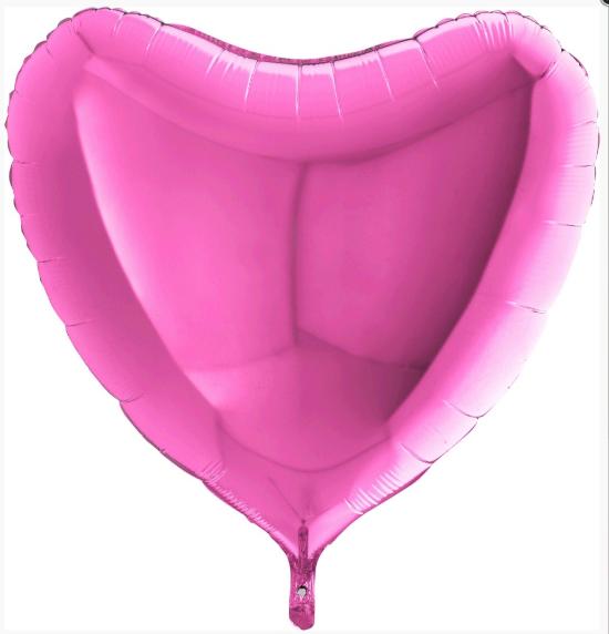 Шар в форме сердца 81 см "Ярко-розовый"