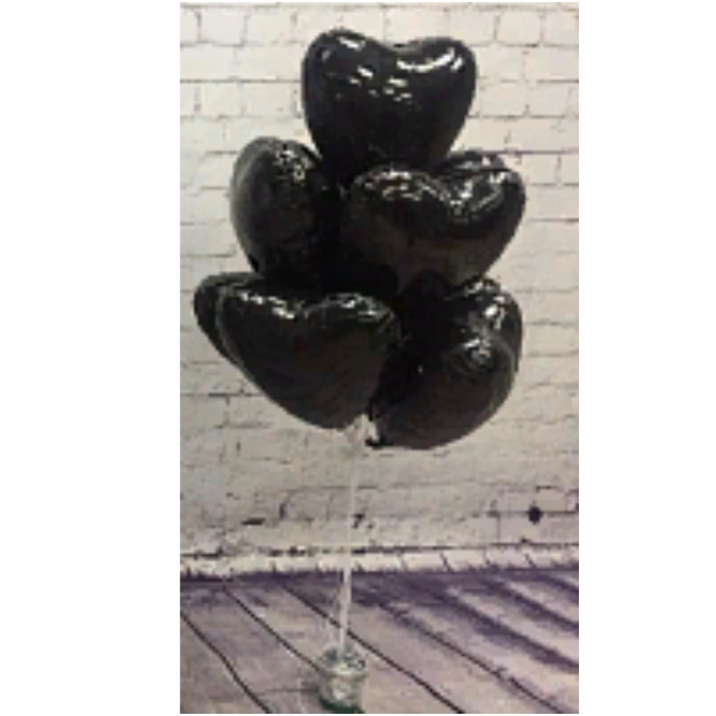 Фольгированные Сердца 45 см Черные