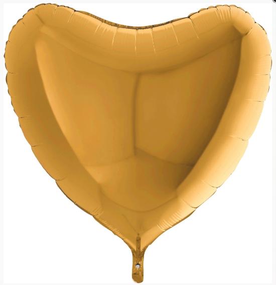 Шар в форме сердца 81 см "Золото"