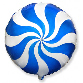 Фольгированный шар (18''/46 см) Круг, Леденец, Синий