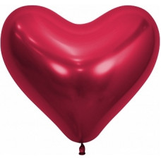 Сердце шар 35 см ЗеркБлеск Красный хром