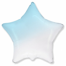 Шар звезда с гелием голубой градиент 46 см
