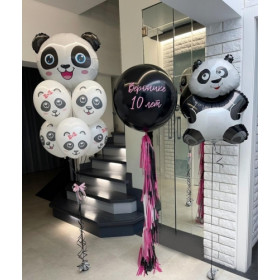 Набор из воздушных шаров на День Рождения Милые панды на 10 лет