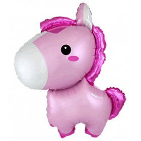 Шар (34''/86 см) Фигура, Маленькая лошадка, Розовый