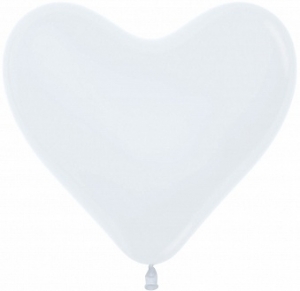 Шар сердца 30 см Белый (005) пастель