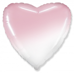 Шар сердце с гелием розовый градиент 46 см