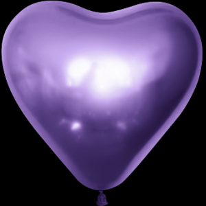 Шар форма Сердце (12''/30 см) Фиолетовый хром