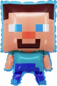 Воздушный шар Пиксельный герой Майнкрафт, 66 см