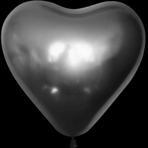 Шар Сердце 30 см Графит хром
