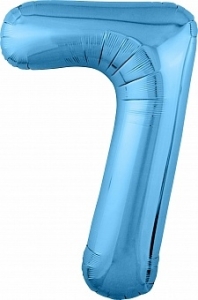 Шар Цифра 7 Slim, размер 102 см , цвет Голубой