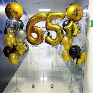 Гелиевые шарики на день рождения 65 лет