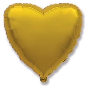 Шар с гелием золотое сердце 46 см