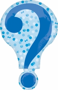 Воздушный шар Знак вопроса для Гендер Пати голубой 64 см