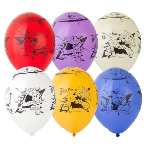 Воздушные шары с гелием Черепашки Ниндзя Вместе, ассорти, пастель, 30 см. 15 шт