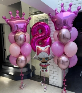 Композиция из воздушных шаров Принцесса с куклой Лол