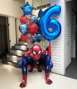 Набор из воздушных шаров Человек Паук с цифрой 6