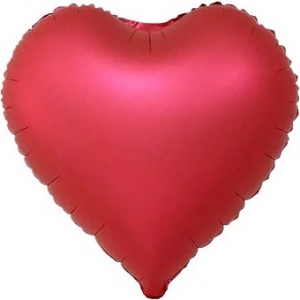 Шар (70''/178 см) Сердце, Красный, Сатин, 1 шт.