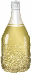 Воздушный шар Бутылка Шампанское Сверкающие искры, с гелием, 91 см