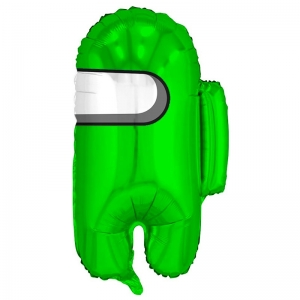 Шар с гелием Космонавтики Амонг Ас Зеленый 66 см