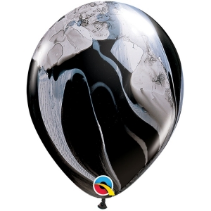 Воздушный шар с гелием Супер Агат черно белый, 28 см