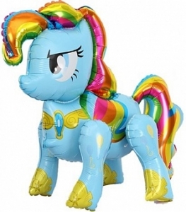 Воздушный шар My Little Pony, Пони Радуга Дэш, с воздухом, голубой, 74 см