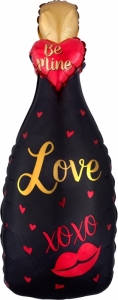Воздушный шар Бутылка Шампанское Love, с гелием, 84 см