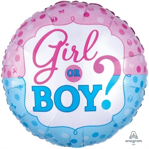 Воздушный шар с гелием круг Мальчик или Девочка, 46 см