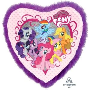 Шар с гелием сердце, My Little Pony с фиолетовыми перьями, 81 см