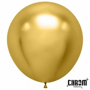 воздушный шар 90 см наполненный гелием золото хром