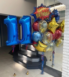 Композиция из шаров с Днем Рождения на 11 лет