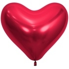 Сердце шар 35 см ЗеркБлеск Красный хром