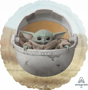 Шар с гелием круг, Звездные Войны Малыш Йода, 46 см