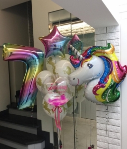 Набор из воздушных шаров Радужный Единорог на День Рождения 7 лет