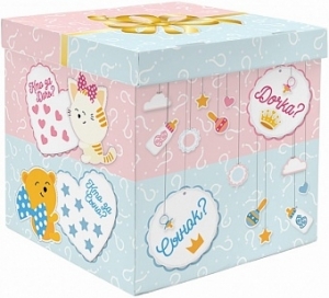 Коробка для воздушных шаров Гендер Пати, Голубой/Розовый
