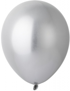 Воздушный шар с гелием серебряный хром, 30 см