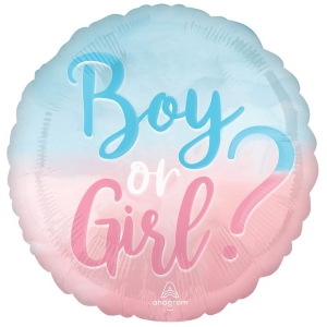 Воздушный шар с гелием круг Девочка или Мальчик, 46 см