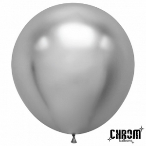 воздушные шары 90 см наполнен гелием Серебро хром