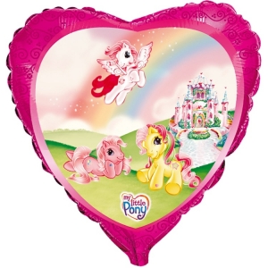 Шар с гелием сердце, My Little Pony в замке, 46 см