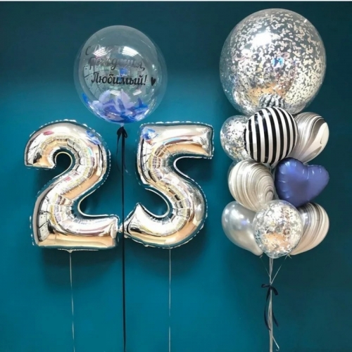 Композиция из воздушных шаров С Днем Рождения Любимый на 25 лет