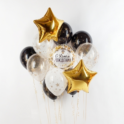 Набор из воздушных шаров с гелием С Днем Рождения