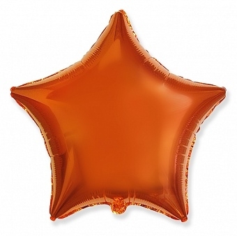 Воздушный шар с гелием Звезда оранжевый 46 см