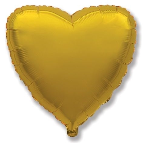 Шар с гелием золотое сердце 46 см
