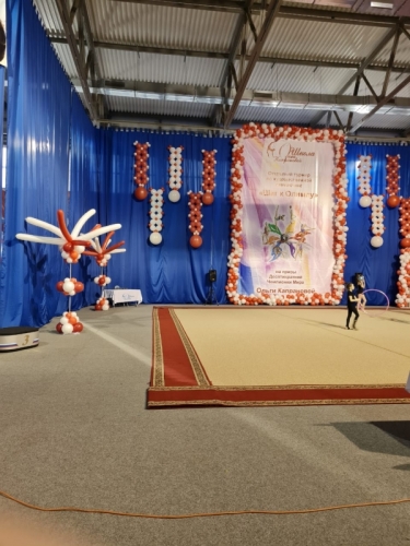 Оформить спортивный зал к соревнованиям по художественной гимнастике