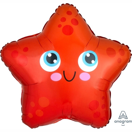 Воздушный шар Морская звезда красная, с гелием, 43 см