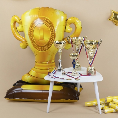 Шар 3D (63''/160 см) Фигура на подставке, Кубок Чемпиона, Золото