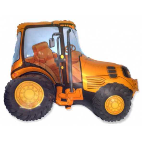 Гелиевый шар 94 см оранжевый трактор