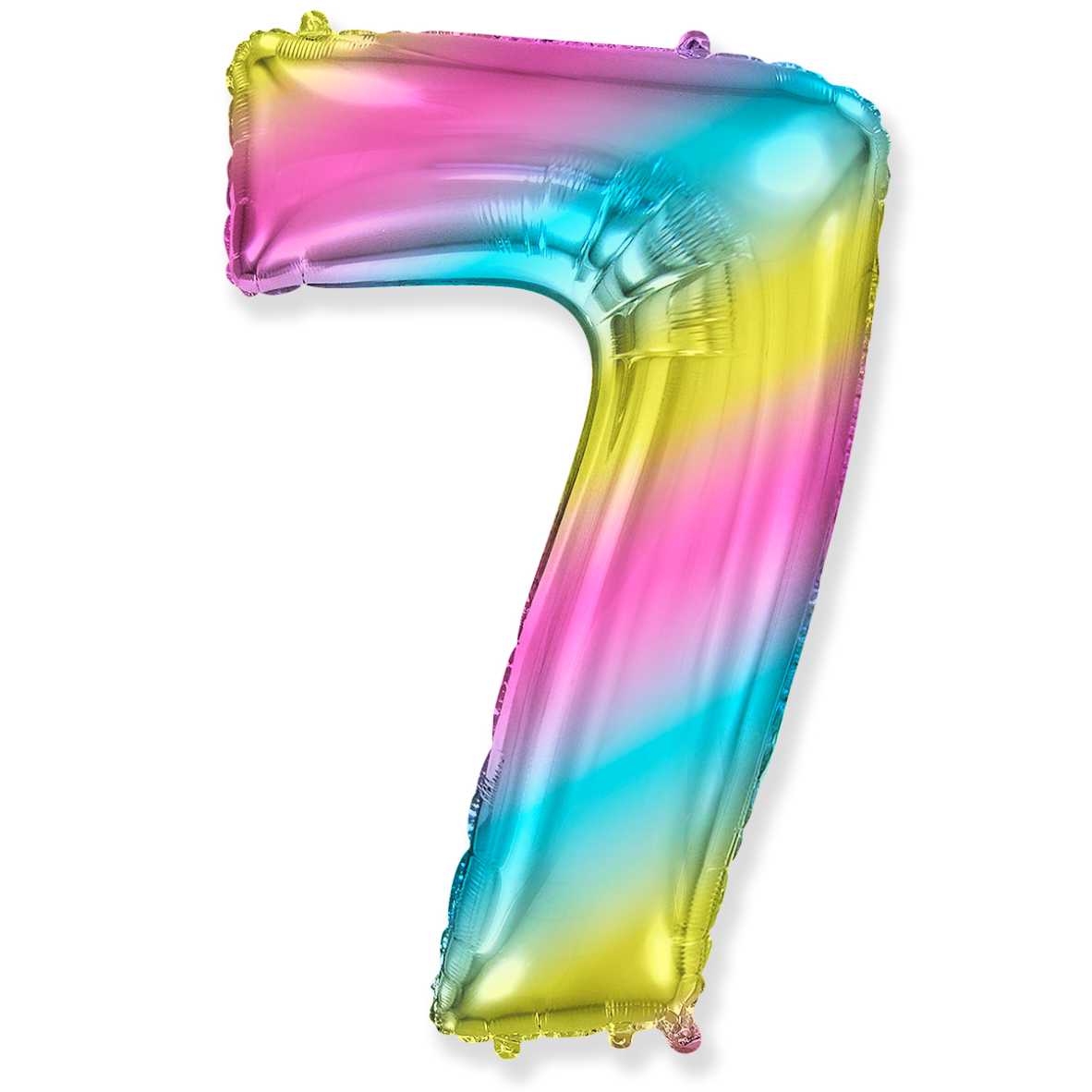 Шар цифра 7 размер (40''/102 см) Диагональная радуга, Градиент